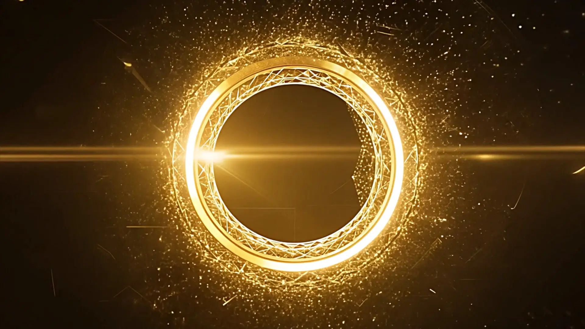 Golden Ring Particle Background for Logo Reveal Animation